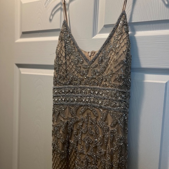 FORMAL BEADED GOWN GOLD - SIZE 12 - Picture 2 of 9